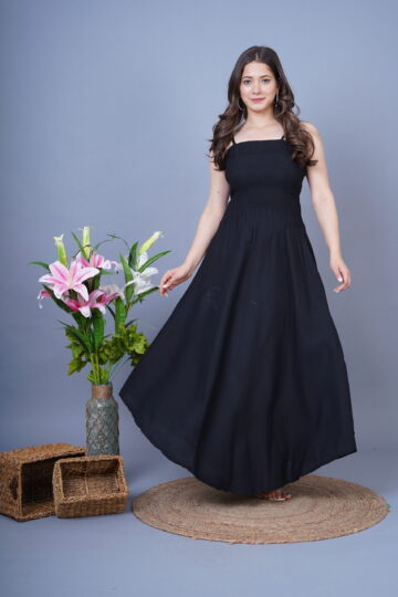 JK Retails Women A-line Black Dress - Buy JK Retails Women A-line Black  Dress Online at Best Prices in India | Flipkart.com